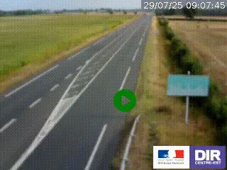 Webcam routière sur la RN7 à hauteur de Toulon-sur-Allier, entre Moulins et Vichy
