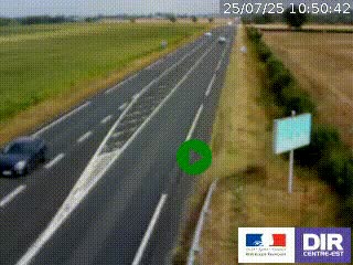Webcam routière sur la RN7 à hauteur de Toulon-sur-Allier, entre Moulins et Vichy