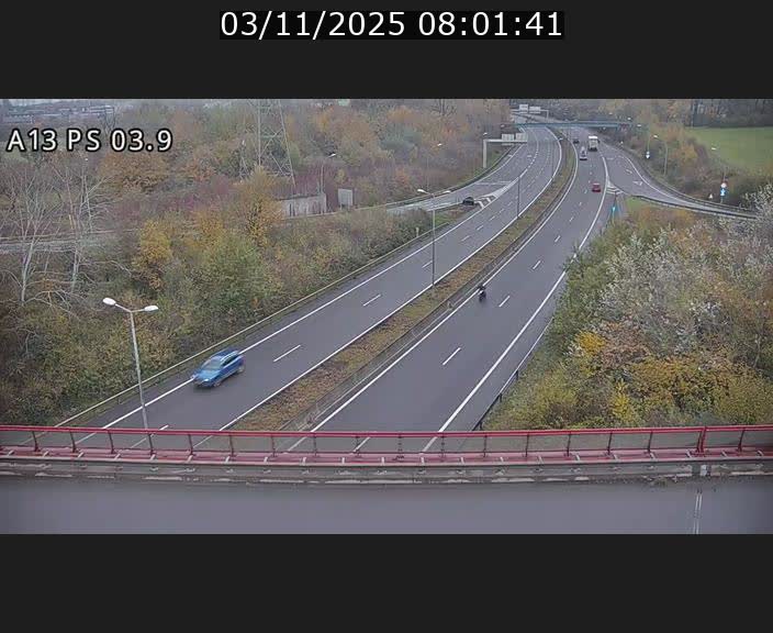 Traffic live webcam Luxembourg Ehlerange - A13 direction Esch-sur-Alzette - BK 6.8