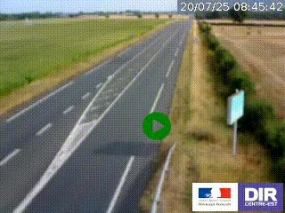 Webcam routière sur la RN7 à hauteur de Toulon-sur-Allier, entre Moulins et Vichy
