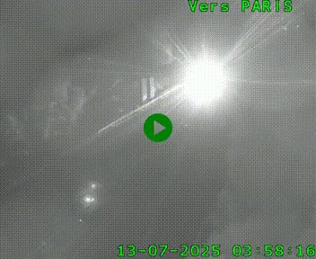 Caméra routière sur l'autoroute A20 au nord de Limoges, à la jonction avec la N520. Vue orientée vers Paris