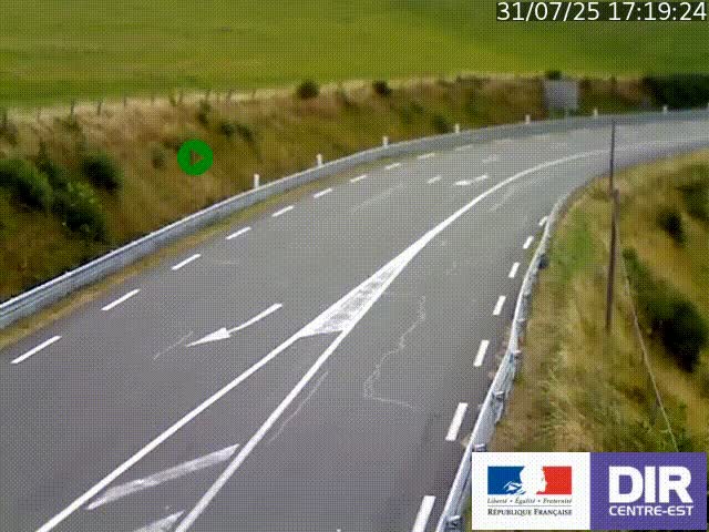 Webcam sur le col Pin Bouchain, vue orientée vers Roanne, en provenance de Lyon sur la nationale 7 (N7)