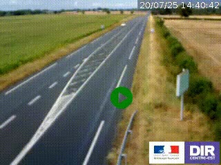 Webcam routière sur la RN7 à hauteur de Toulon-sur-Allier, entre Moulins et Vichy