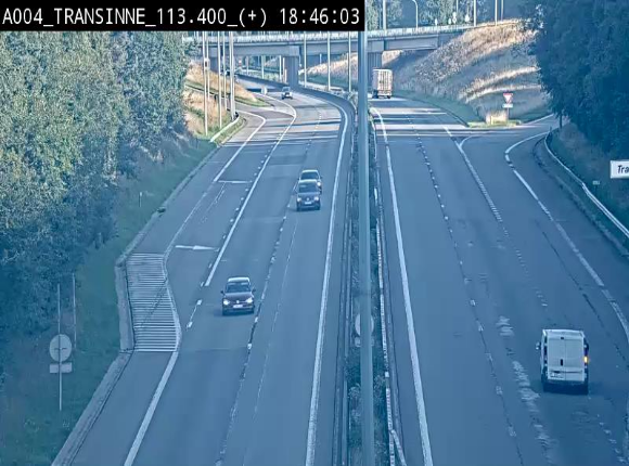 Webcam dans les Ardennes sur l'E411 à hauteur de Transinne. Vue orientée vers le sud de la Belgique
