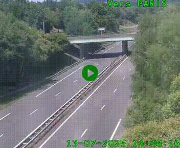 Caméra routière sur l'autoroute A20 au nord de Limoges, à la jonction avec la N520. Vue orientée vers Paris