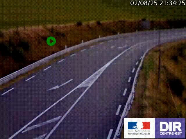 Webcam sur le col Pin Bouchain, vue orientée vers Roanne, en provenance de Lyon sur la nationale 7 (N7)