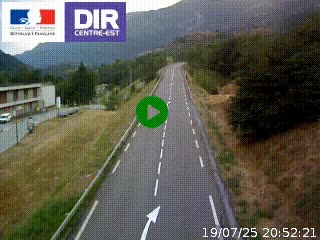 Web cam sur la N90 à Aime, en provenance de Bourg-Saint-Maurice et en direction d'Albertville