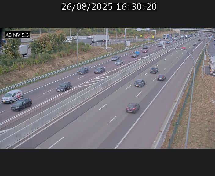Webcam à l'Aire de Berchem au Luxembourg sur l'A3. Vue orientée vers la France