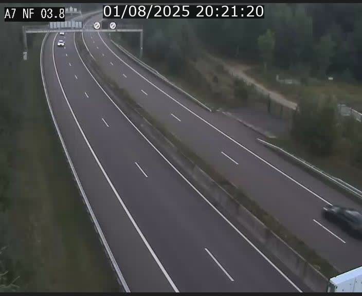 Webcam autoroute A7 au Luxembourg à la sortie du Tunnel Stafelter vers le Nord