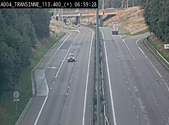 Webcam dans les Ardennes sur l'E411 à hauteur de Transinne. Vue orientée vers le sud de la Belgique