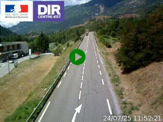 Web cam sur la N90 à Aime, en provenance de Bourg-Saint-Maurice et en direction d'Albertville