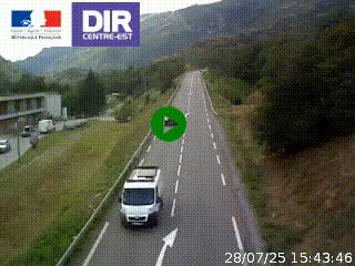 Web cam sur la N90 à Aime, en provenance de Bourg-Saint-Maurice et en direction d'Albertville