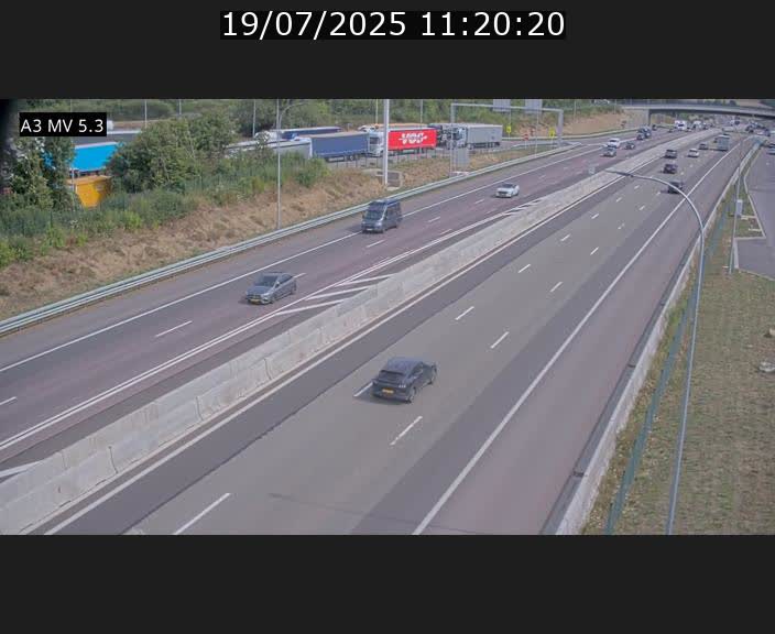 Webcam à l'Aire de Berchem au Luxembourg sur l'A3. Vue orientée vers la France