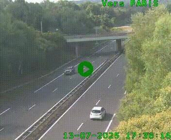 Caméra routière sur l'autoroute A20 au nord de Limoges, à la jonction avec la N520. Vue orientée vers Paris