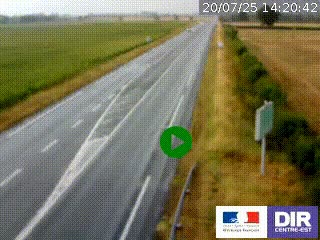 Webcam routière sur la RN7 à hauteur de Toulon-sur-Allier, entre Moulins et Vichy