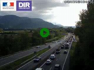 Caméra trafic à Meylan sur la Rocade-Sud de Grenoble en direction d'Aix-en-Provence