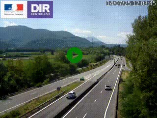 Caméra trafic à Meylan sur la Rocade-Sud de Grenoble en direction d'Aix-en-Provence