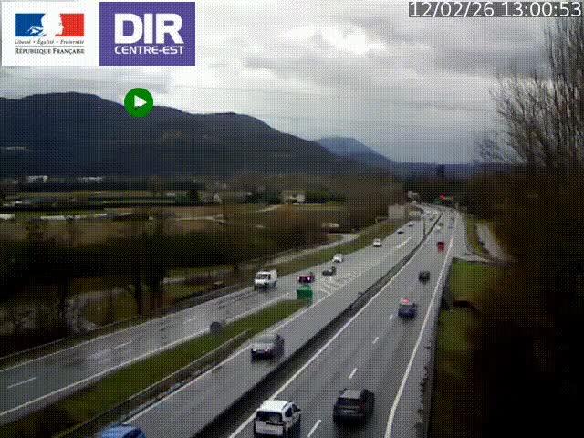 Caméra trafic à Meylan sur la Rocade-Sud de Grenoble en direction d'Aix-en-Provence
