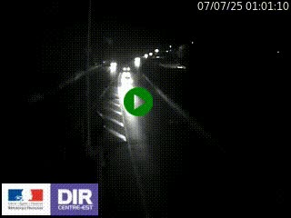 Caméra autoroute sur A6 - Valvert, près de Lyon, en direction de Paris, à hauteur de la sortie 36 Porte du Valvert