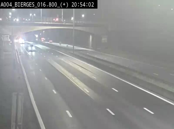 Webcam à Wavre, à hauteur de la sortie 5 Bierges. Vue orientée vers Namur