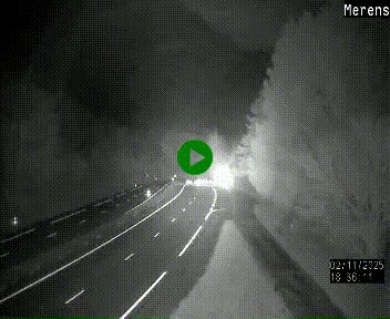 Webcam dans les Pyrénées à hauteur de Mérens-les-Vals sur N320, en direction de Pas de la Casa (Andorre)