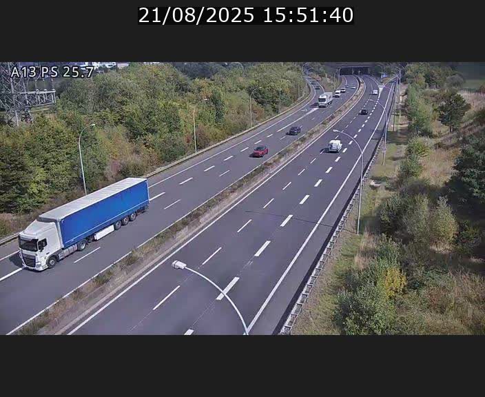 Traffic live webcam Luxembourg Frisange - A13 direction Allemagne - BK 26