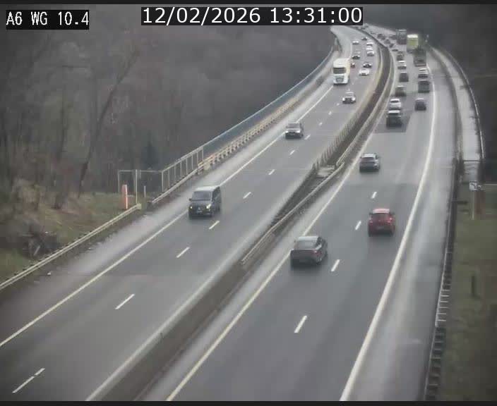 Traffic live webcam Luxembourg Mamer - A6 - BK 10.4 - direction Luxembourg/France/Allemagne
