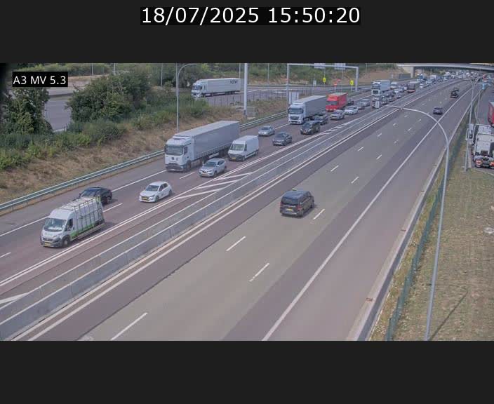 Webcam à l'Aire de Berchem au Luxembourg sur l'A3. Vue orientée vers la France