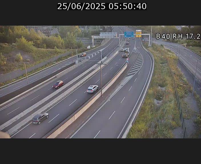 Webcam sur le contournement d'Esch Belval à hauteur de la sortie Université de Luxembourg. Vue orientée vers Luxembourg