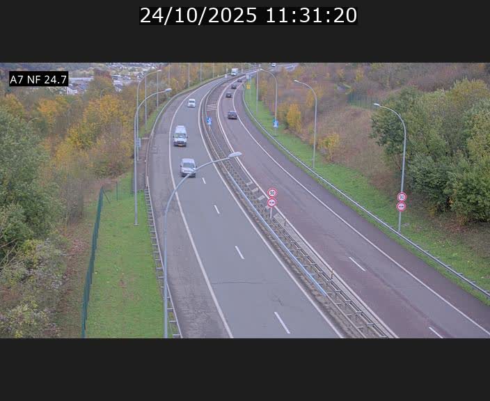 Caméra trafic Luxembourg - A7, Schieren direction Mersch