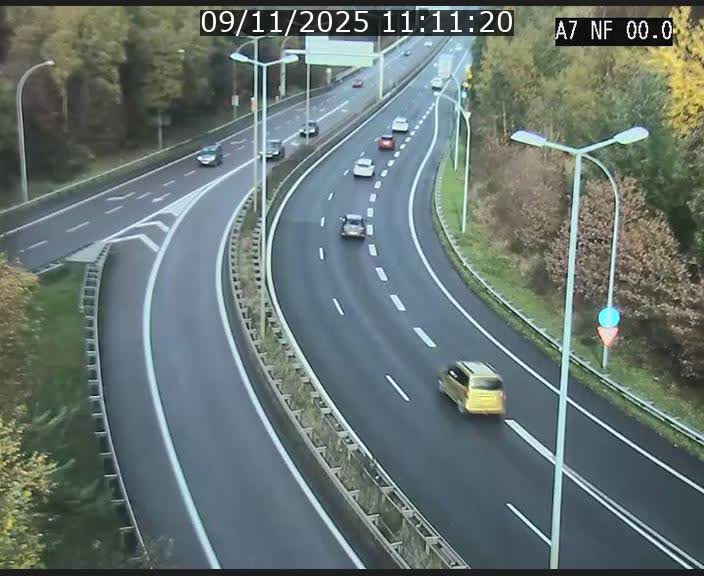 Caméra autoroute Luxembourg A7 - Echangeur A1/A7 Grünewald direction Tunnel Stafelter