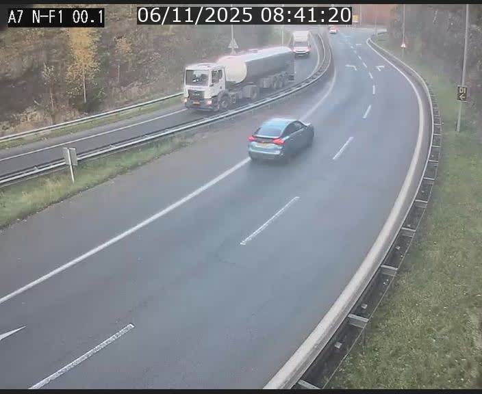 Webcam autoroute Luxembourg A7 située dans la sortie 1 Waldhof, vers la N11, avant le Tunnel Stafelter