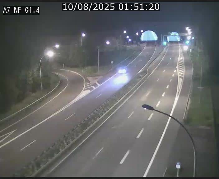 Caméra autoroute Luxembourg A7 - Echangeur Waldhaff - direction Tunnel Stafelter
