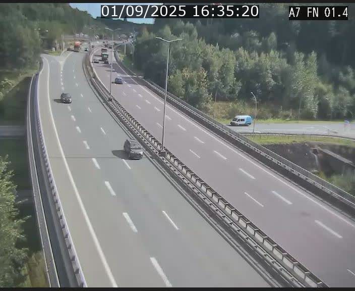 Caméra autoroute Luxembourg A7 - Tunnel Stafelter - direction Echangeur Grünewald