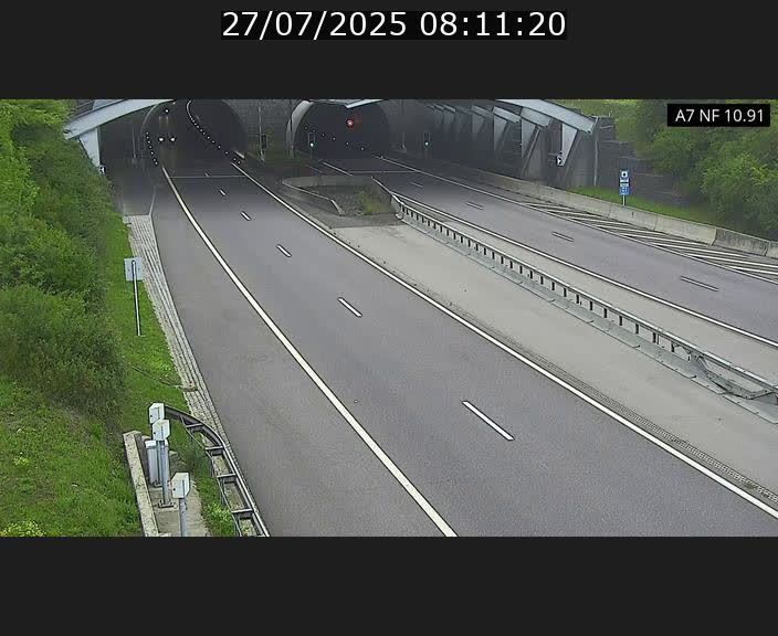 Caméra trafic Luxembourg - A7, Tunnel Gousselerbierg, entrée sud, direction Mersch