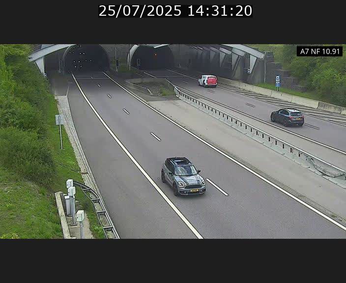 Caméra trafic Luxembourg - A7, Tunnel Gousselerbierg, entrée sud, direction Mersch