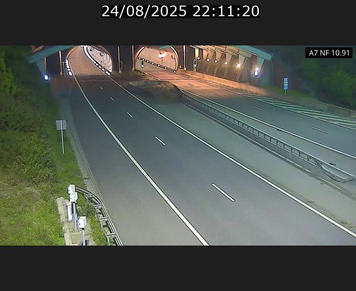 Caméra trafic Luxembourg - A7, Tunnel Gousselerbierg, entrée sud, direction Mersch