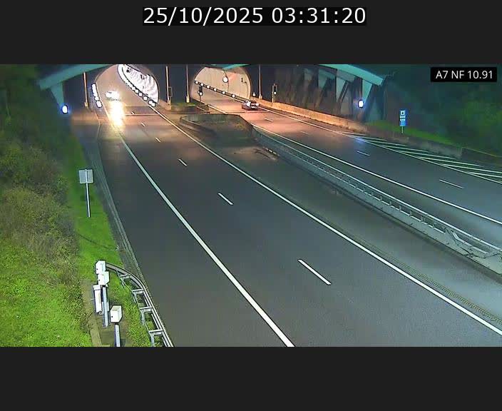 Caméra trafic Luxembourg - A7, Tunnel Gousselerbierg, entrée sud, direction Mersch