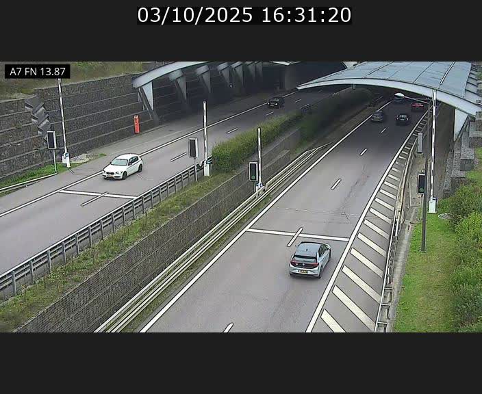 Caméra trafic Luxembourg - A7, Tunnel Gousselerbierg, entrée nord, direction Lorentzweiler