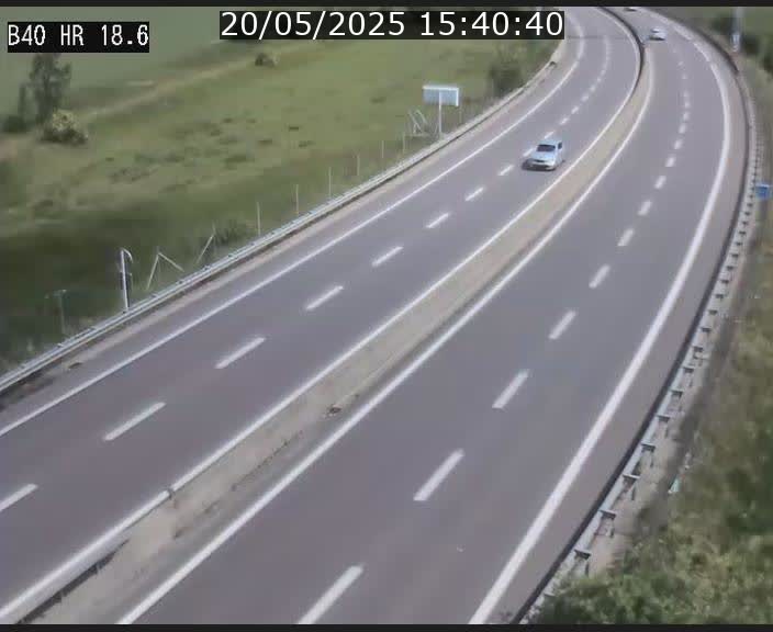Webcam sur la route de liaison entre Micheville et Esch-Belval à la frontière entre le Luxembourg et la France. Vue orientée vers la Lorraine.