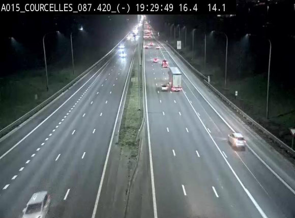 Webcam autoroute Belgique - Viesville - E42 direction Mons - BK 84.35