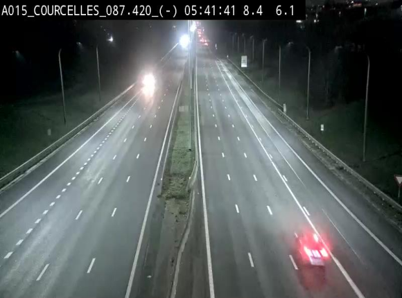 Webcam autoroute Belgique - Viesville - E42 direction Mons - BK 84.35