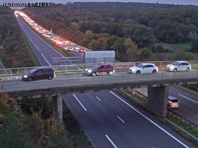 Caméra autoroute France - A31, Zoufftgen direction Luxembourg-ville, à la frontière entre la France et le Luxembourg