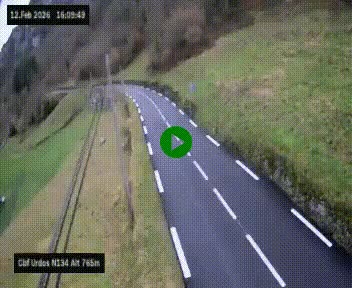 Webcam dans les Pyrénées Atlantique au niveau du col d'Urdos et du fort du Pourtalet sur la N134, en direction du Col et du tunnel du Somport, à 765 mètres d'altitude