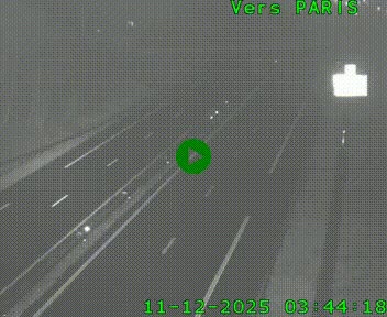 Caméra routière sur l'autoroute A20 au nord de Limoges, à la jonction avec la N520. Vue orientée vers Paris