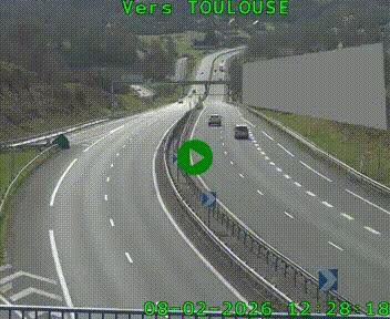 Caméra routière sur l'autoroute A20 à Noailles, en périphérie de Brive-la-Gaillarde. Vue orientée vers Toulouse