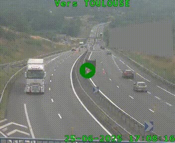 Caméra routière sur l'autoroute A20 à Noailles, en périphérie de Brive-la-Gaillarde. Vue orientée vers Toulouse
