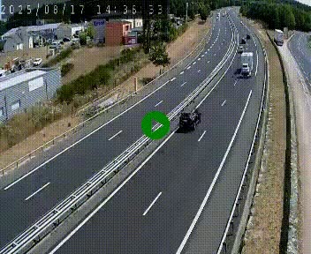 Caméra autoroute A75 à hauteur du col du rocher blanc en direction de Montpellier