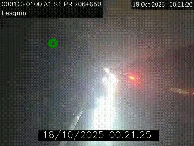 Webcam autoroute A1 à hauteur de Lesquin. Vue orientée vers Lille