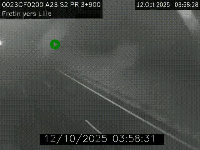 Webcam autoroute A23 à hauteur de Fretin. Vue orientée vers Lille
